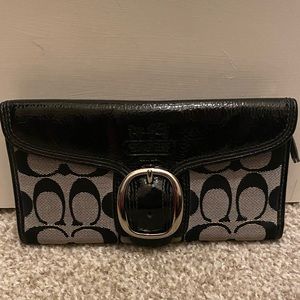Coach monogram patent leather wallet